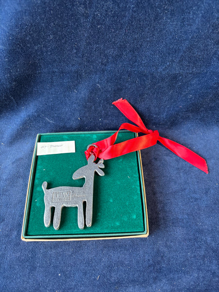 T W Pewter Prancer Ornament