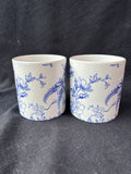 Pair Of Honeywall By Spode Williams Sonoma Mug England Blue & White Floral Cup
