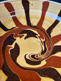 Handmade Studio Pottery Platter – Sunburst Swirl Design