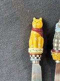 Debbie Mumm Cat Cheese Spreader Knives Set 4 By Boston Warehouse