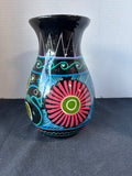 Mexican Polycrome Glaze Terracotta Clay Vase
