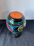 Mexican Polycrome Glaze Terracotta Clay Vase