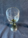 Pair Of Green Römer Style Wine Glasses Goblets Wrythen Spiral Stem Unmarked