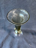Pair Of Green Römer Style Wine Glasses Goblets Wrythen Spiral Stem Unmarked