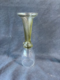 Pair Of Green Römer Style Wine Glasses Goblets Wrythen Spiral Stem Unmarked