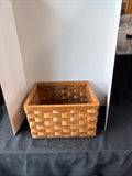 Woven Wood Chip Basket Rectangle Storage