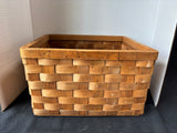 Woven Wood Chip Basket Rectangle Storage