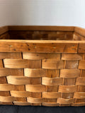 Woven Wood Chip Basket Rectangle Storage