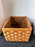 Woven Wood Chip Basket Rectangle Storage