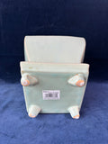 Napco Imports Reactive Glazed Ceramic Indoor Planter Pot with Footed Saucer