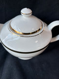Grace Teaware Gold Strips Fine Porcelain Teapot