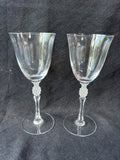 Pair Of Danbury Mint Crystal Hospitality Pineapple Stem Wine Glasses