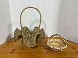 Lot of 2 Handwoven Wicker Baskets