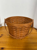 Longaberger 1989 Round Basket With Handle Handwoven