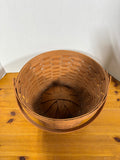 Longaberger 1989 Round Basket With Handle Handwoven
