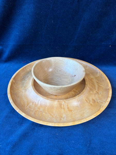 Thompsons Woodcraft Chips And Dip Bowl Set