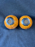 Pair Of Brown Ceramic Decorative Accent Balls