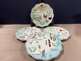 World Market 12 Days Of Christmas Set Of Four Stoneware Plates With Original Box