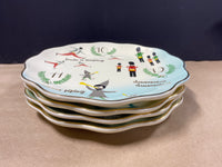 World Market 12 Days Of Christmas Set Of Four Stoneware Plates With Original Box