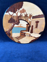 Inlaid Wood Art Seaside Town Sorrento Italy Plaque