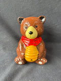 World Market Bear Honey Jar W/Wooden Dipper