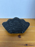 Talbots Woven Seashell Shoulder Bag - Black with Gold Chain