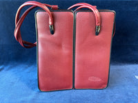 Red Leather Double Compartment Bag