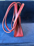 Red Leather Double Compartment Bag