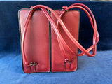 Red Leather Double Compartment Bag