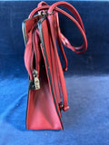 Red Leather Double Compartment Bag