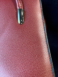 Red Leather Double Compartment Bag