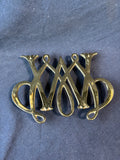 Virginia Metalcrafters Brass Trivet CW10-11 William & Mary Cypher (A) *Read Description*