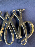 Virginia Metalcrafters Brass Trivet CW10-11 William & Mary Cypher (A) *Read Description*