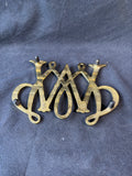Virginia Metalcrafters Brass Trivet CW10-11 William & Mary Cypher (B) *Read Description*