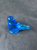 Ron Ray Signed 1991 Glass Bluebird Of Happiness Paperweight