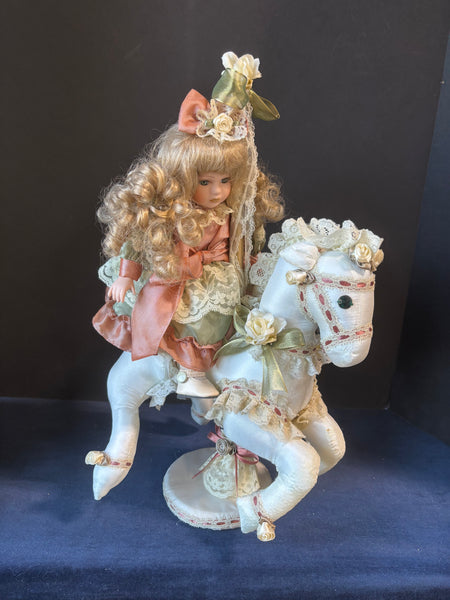 Porcelain Musical Doll Horse Carousel