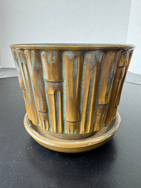 Vintage McCoy 0373 USA Bamboo Design Pottery Planter