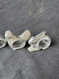 Set Of 4 Silver Toned Metal Farm Animal Napkin Rings (2 Sets Available, Priced Individually)