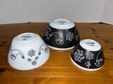 Pyrex Charm Birds of a Feather Mixing Bowl Set of Three