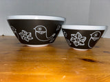 Pyrex Charm Birds of a Feather Mixing Bowl Set of Three