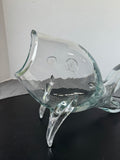 Blenko Clear Art Glass Open Mouth Fish Vase