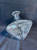 Crystal Cut Glass Decanter Bottle Side Standing Diamond Style *Read Description*