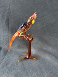Murano Style Hand Blown Art Glass Cockatoo Parrot Bird Figurine
