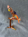 Murano Style Hand Blown Art Glass Cockatoo Parrot Bird Figurine