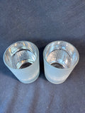 Two's Company Frosted Candleholders w/ Etched Silhouettes