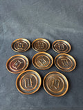 Hyde Park Set Of 8 Cooper Tone Coasters Monogrammed “D”