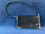 Nine West Patent Black Faux Shiny Leather Strap Snap Closure Purse *Read Description*