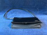 Nine West Patent Black Faux Shiny Leather Strap Snap Closure Purse *Read Description*