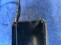Nine West Patent Black Faux Shiny Leather Strap Snap Closure Purse *Read Description*