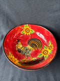Red Rooster Red Sunflower Serving Bowl